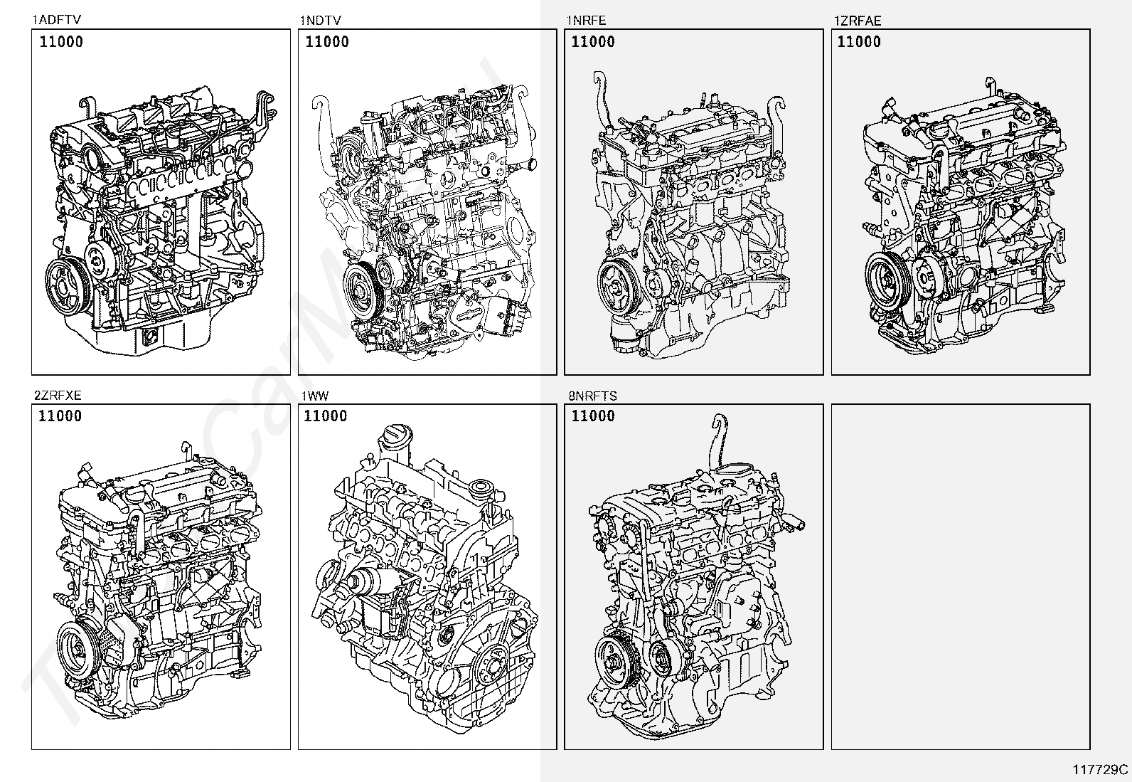 Двигатель тойота каталог. 1ndtv 1400cc Diesel. 19000-0d150. 19000-0r200.