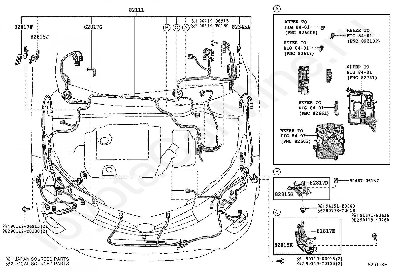 Проводка королла 150. Тойота проводка. 82111-60c40. 82111-05d10. 82815-33j10 Toyota.