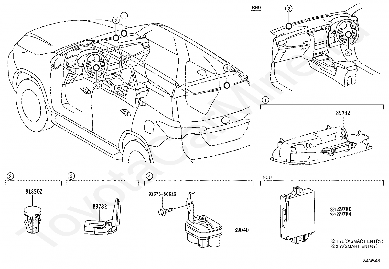 COMPUTER, IMMOBILIZER CODE TOYOTA для FORTUNER (SUV), 2021/11 - 2024, 2,8  литра, турбо-дизель, GUN156, автомат, АКПП, 6 скоростей