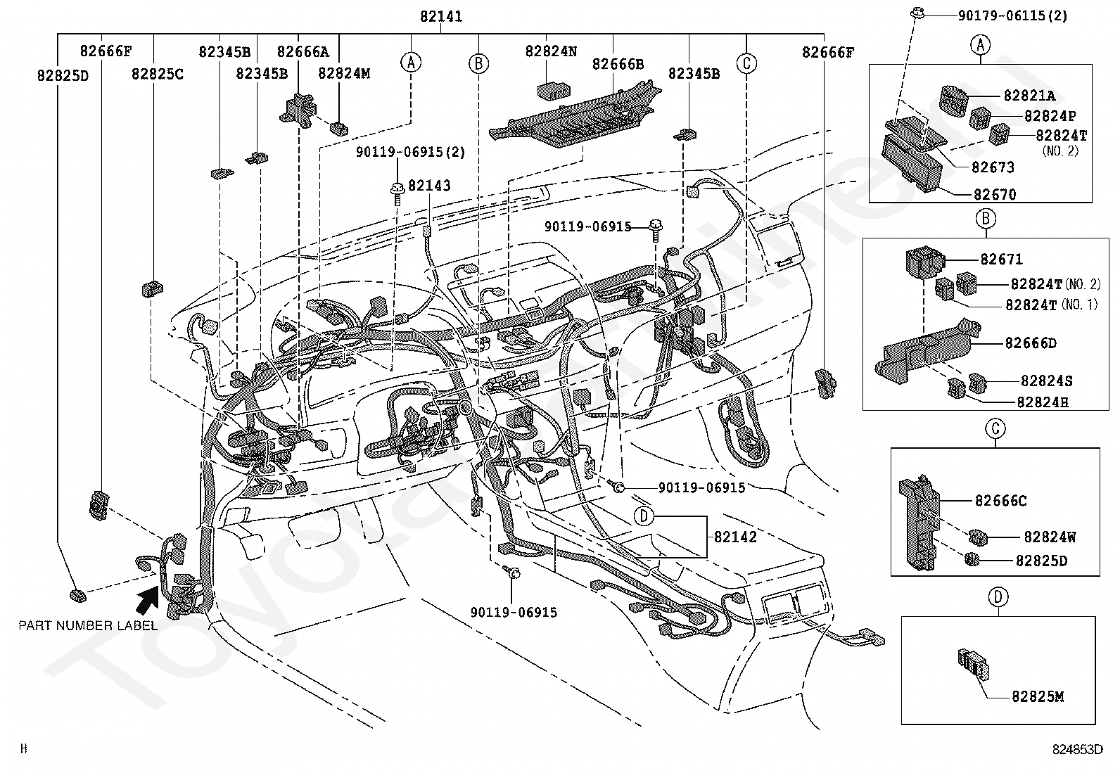 Проводка Тойота для CAMRY/AURION/HV(ARL), 2006/06 - 2009/06, 2,4 литра, 16 клапа