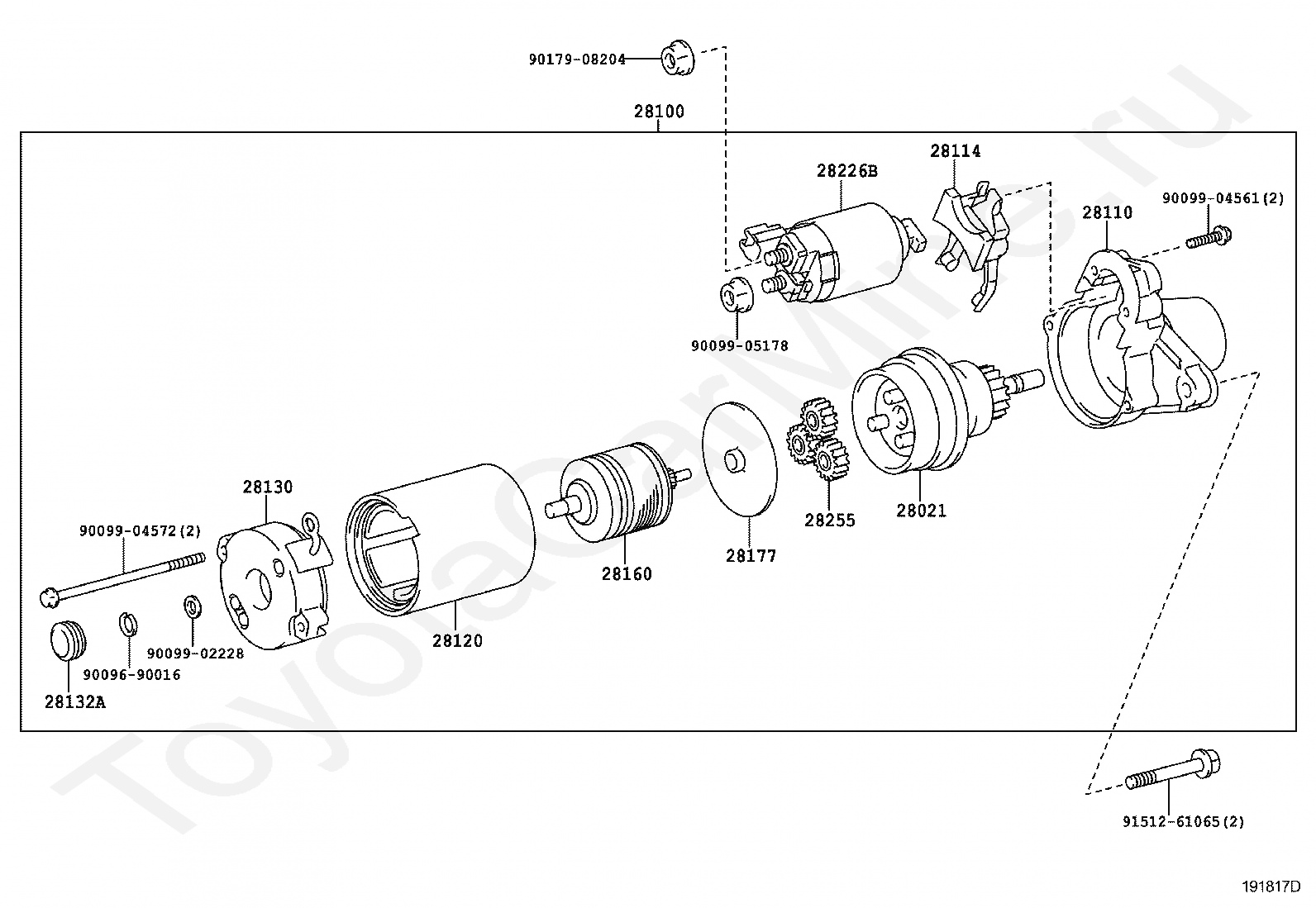 Clutch sub-ASSY, Starter Center bearing. Стартер 295.114 вращение левое. Где стоит стартер Toyota Hilux. Toyota EFI SSR.