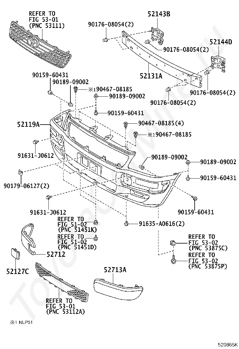 52143-52030. Убираем бампер на пробоксе. Снятие бампера суксид. Toyota 90159-60431.