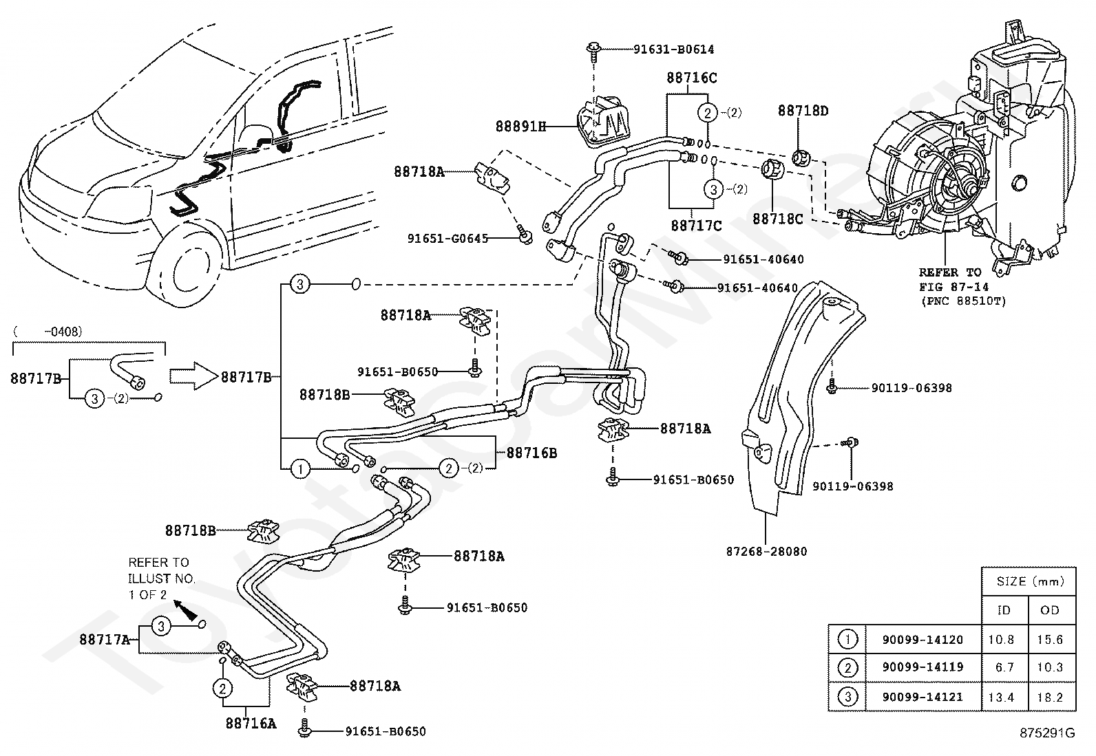 9009914119 toyota размеры