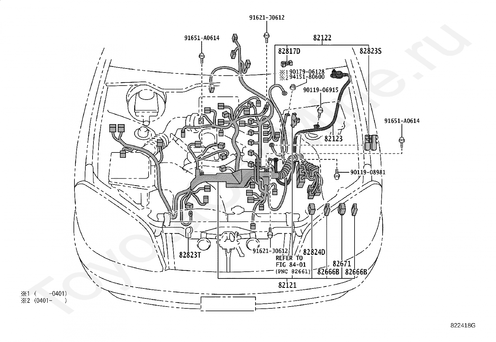 Проводка Тойота для CRESTA, 1996/09 - 2001/06, 2,5 литра, 24 клапана DOHC, EFI, 