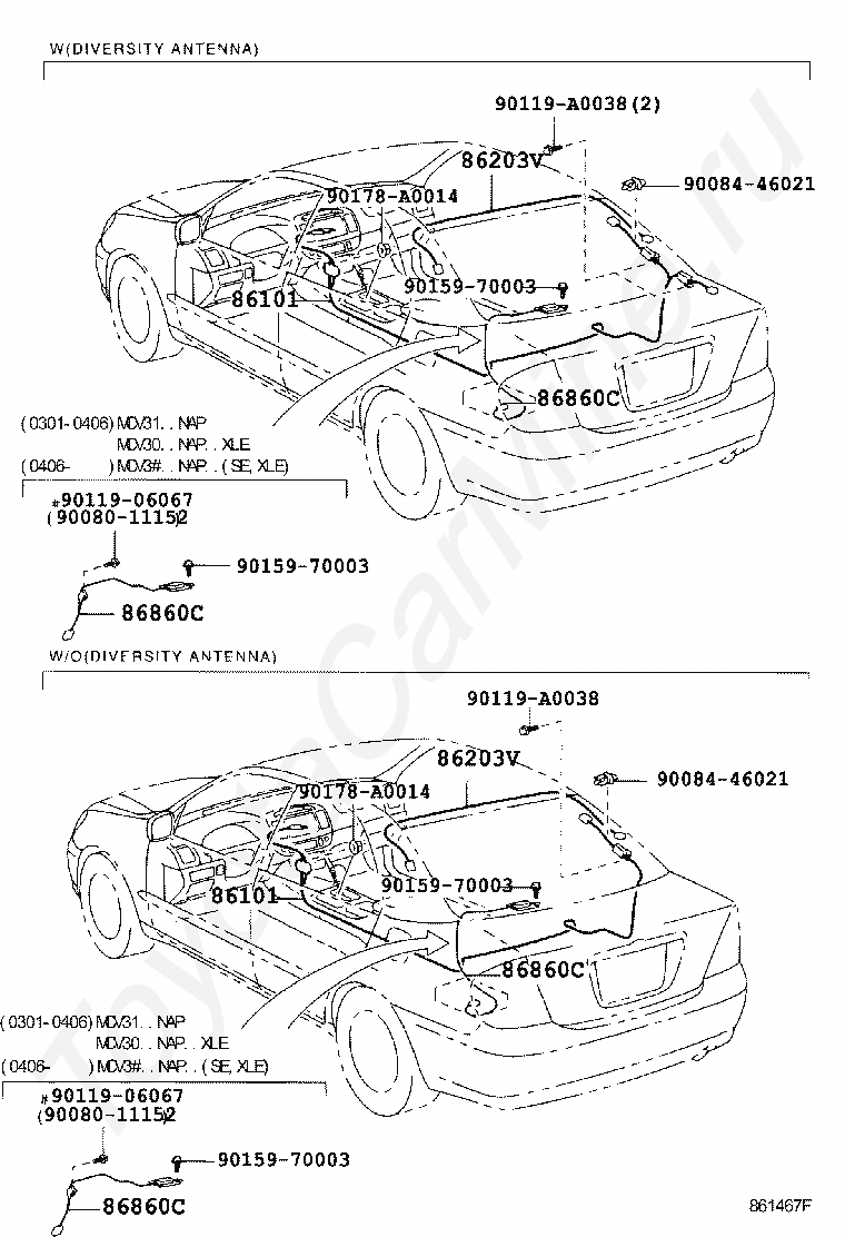 Каталог запчастей тойота камри. Антенна Camry acv30. Toyota Camry acv30l-CEPGKA. Расположение антеннаыcamry 40. Toyota Camry USA схема.