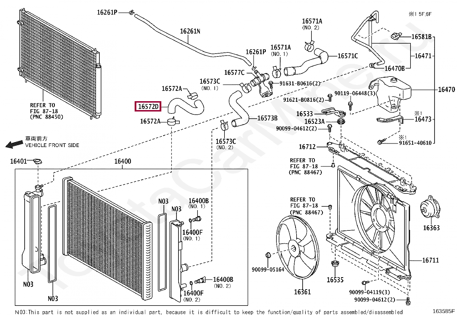 Запчасти Тойота: HOSE, RADIATOR, NO.2 (165720T140)