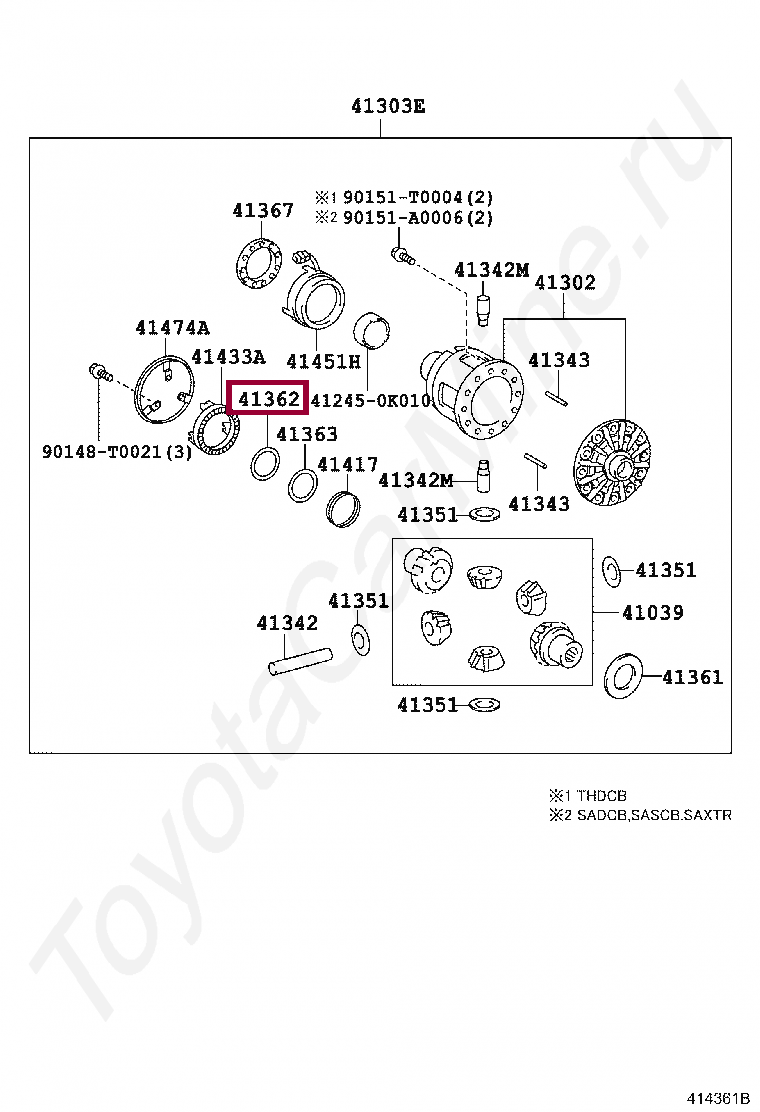 Запчасти Тойота: WASHER, REAR DIFFERENTIAL SIDE GEAR THRUST, NO.3  (413610K530)