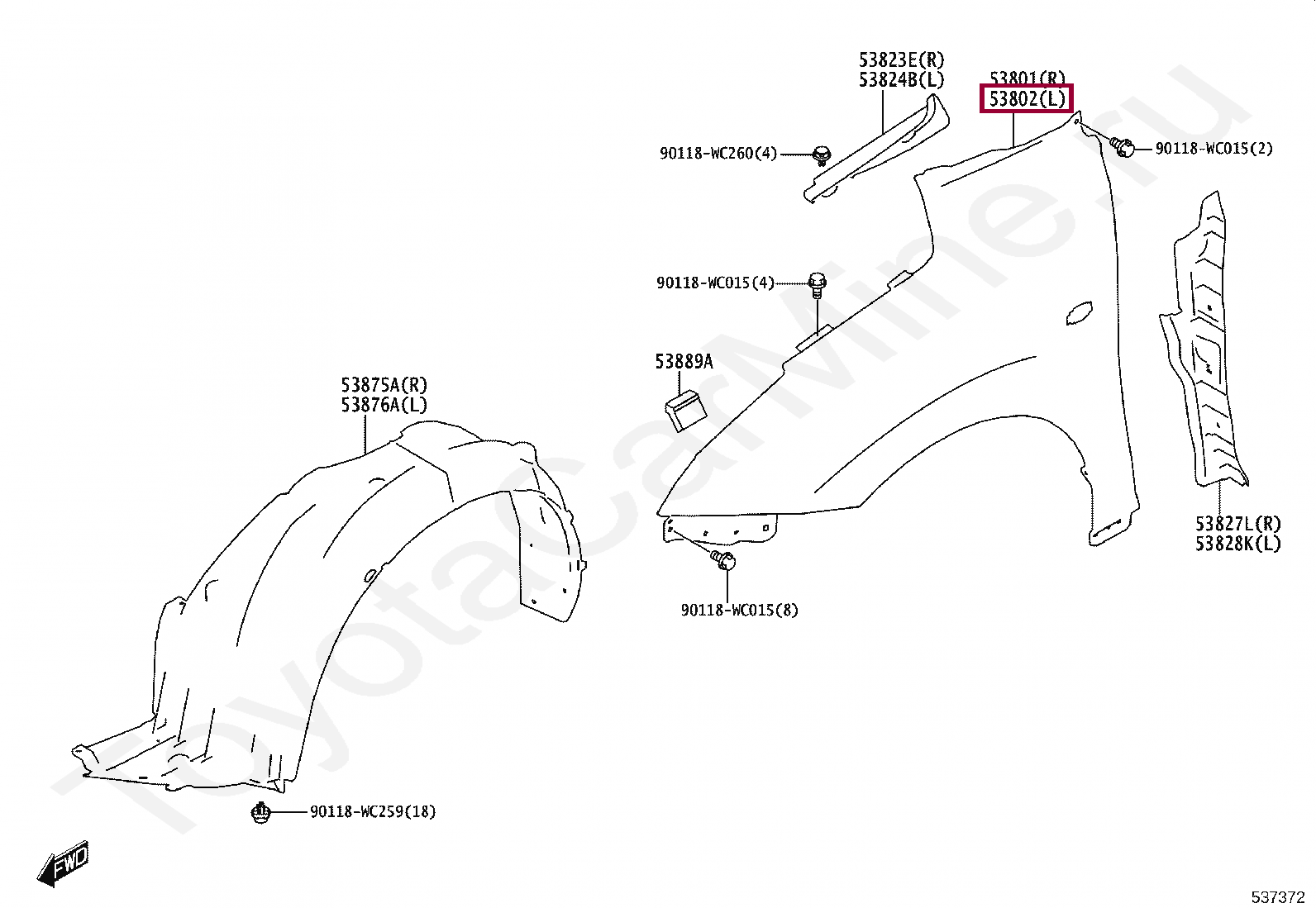 Крыло на тойоту