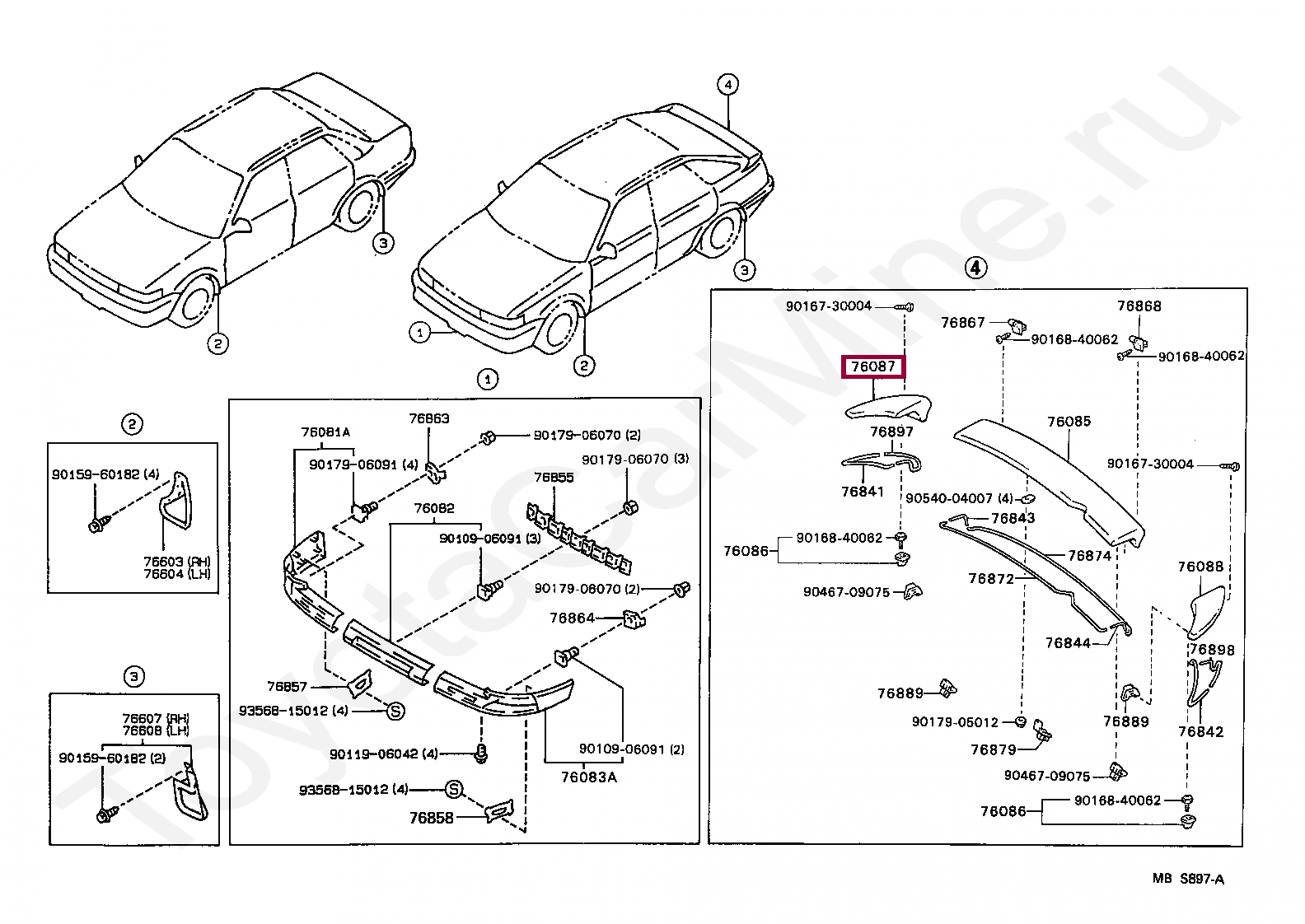 Номер запчастей тойота. Toyota 76085-12030. Каталог запчастей Тойота. Toyota Corolla sed/WG. Запчасть Тойота 75955-20040.