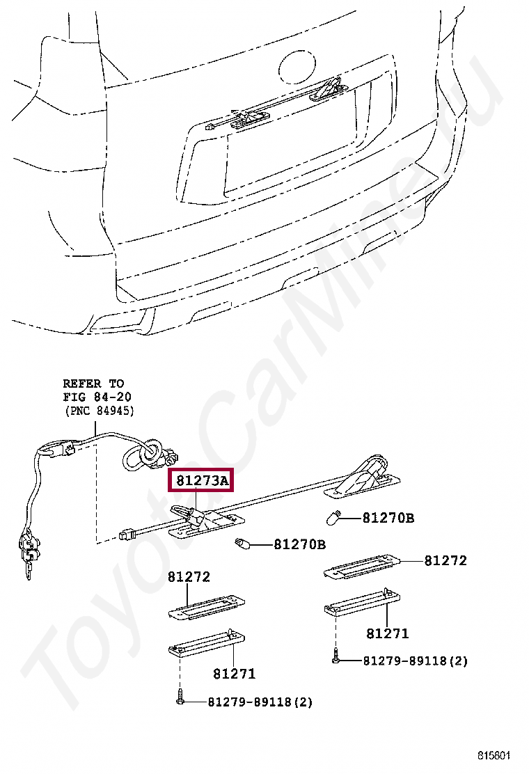 Запчасти Тойота: Плафон подсветки гос.номера (8127333060)
