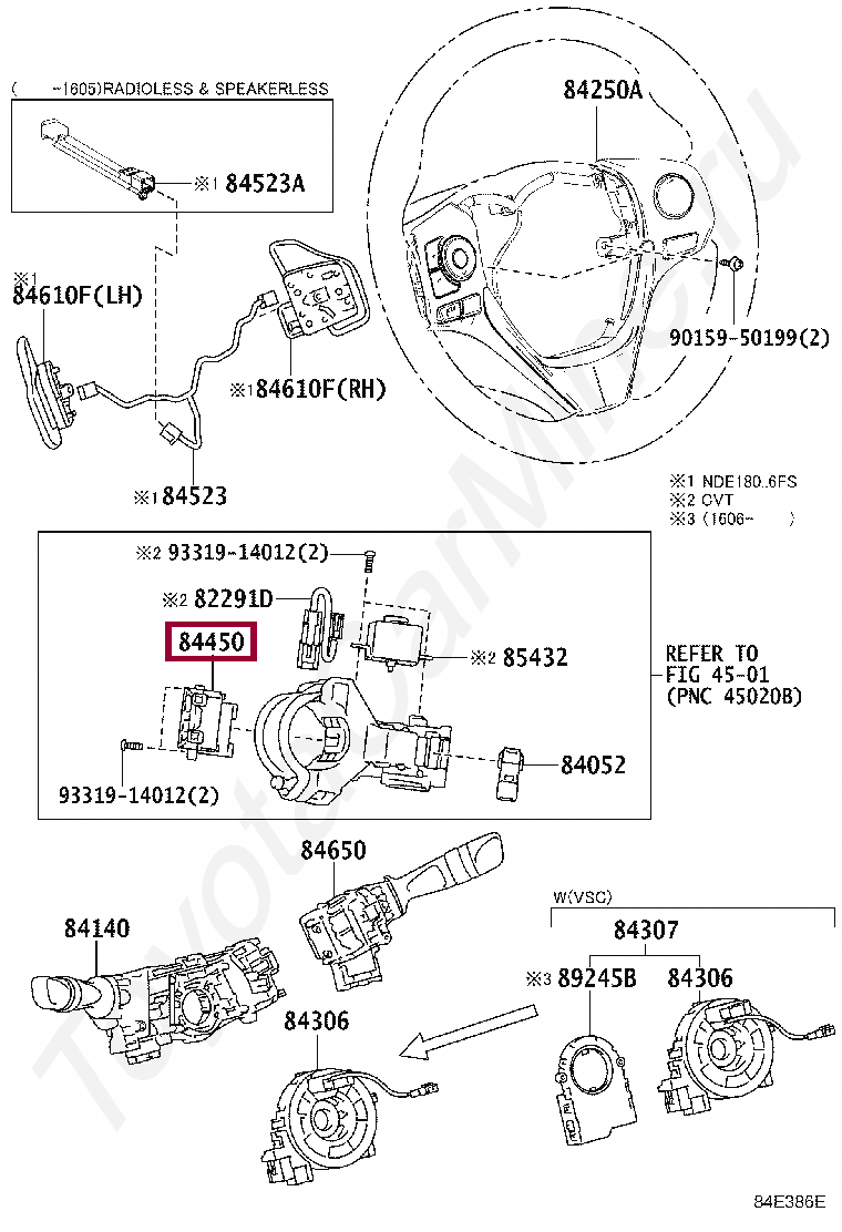 Запчасти Тойота: SWITCH ASSY, IGNITION OR STARTER (8445002030)