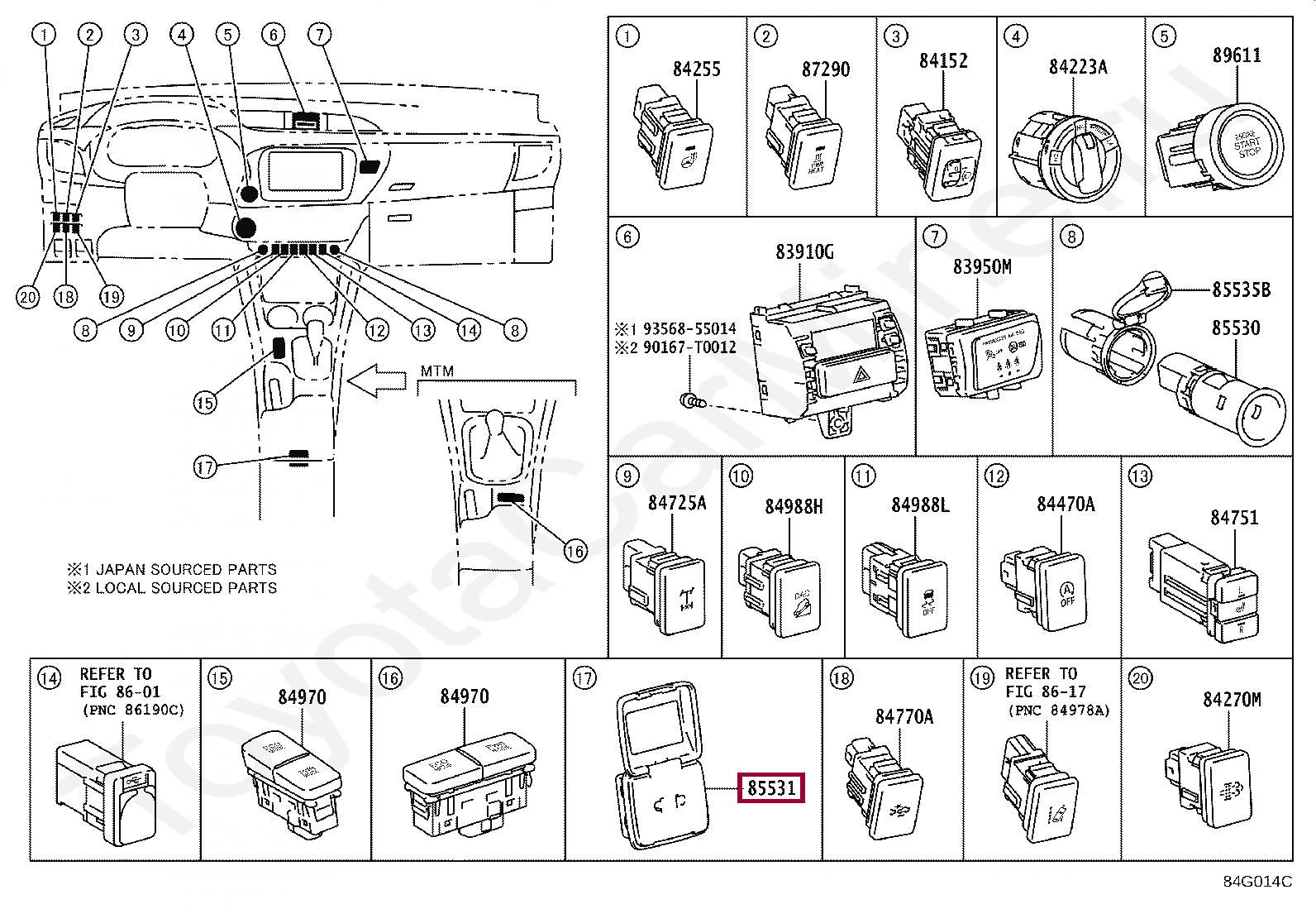 Запчасти Тойота: SOCKET, POWER OUTLET (8553071010C0)