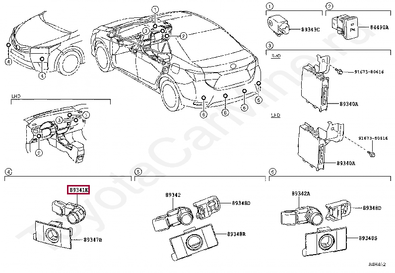 Схема подключения передних парктроников тойота камри v50