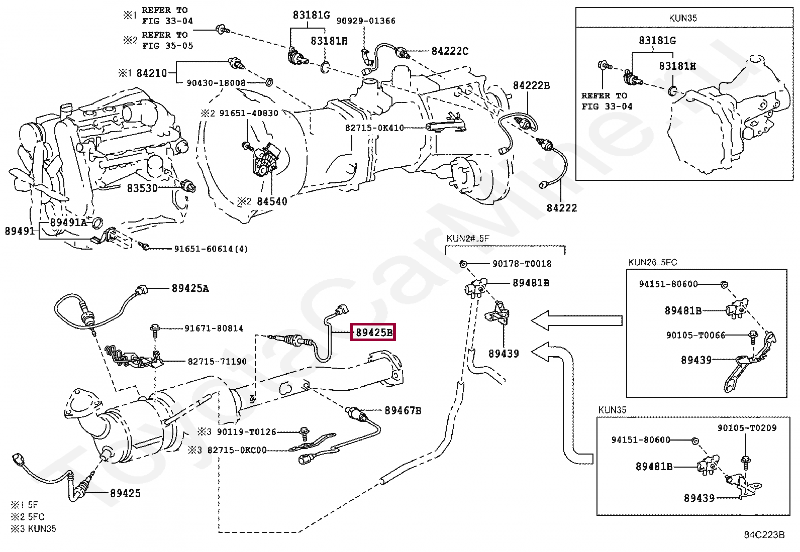 Запчасти Тойота: SENSOR, EXHAUST GAS TEMPERATURE, NO.3 (8942571050)